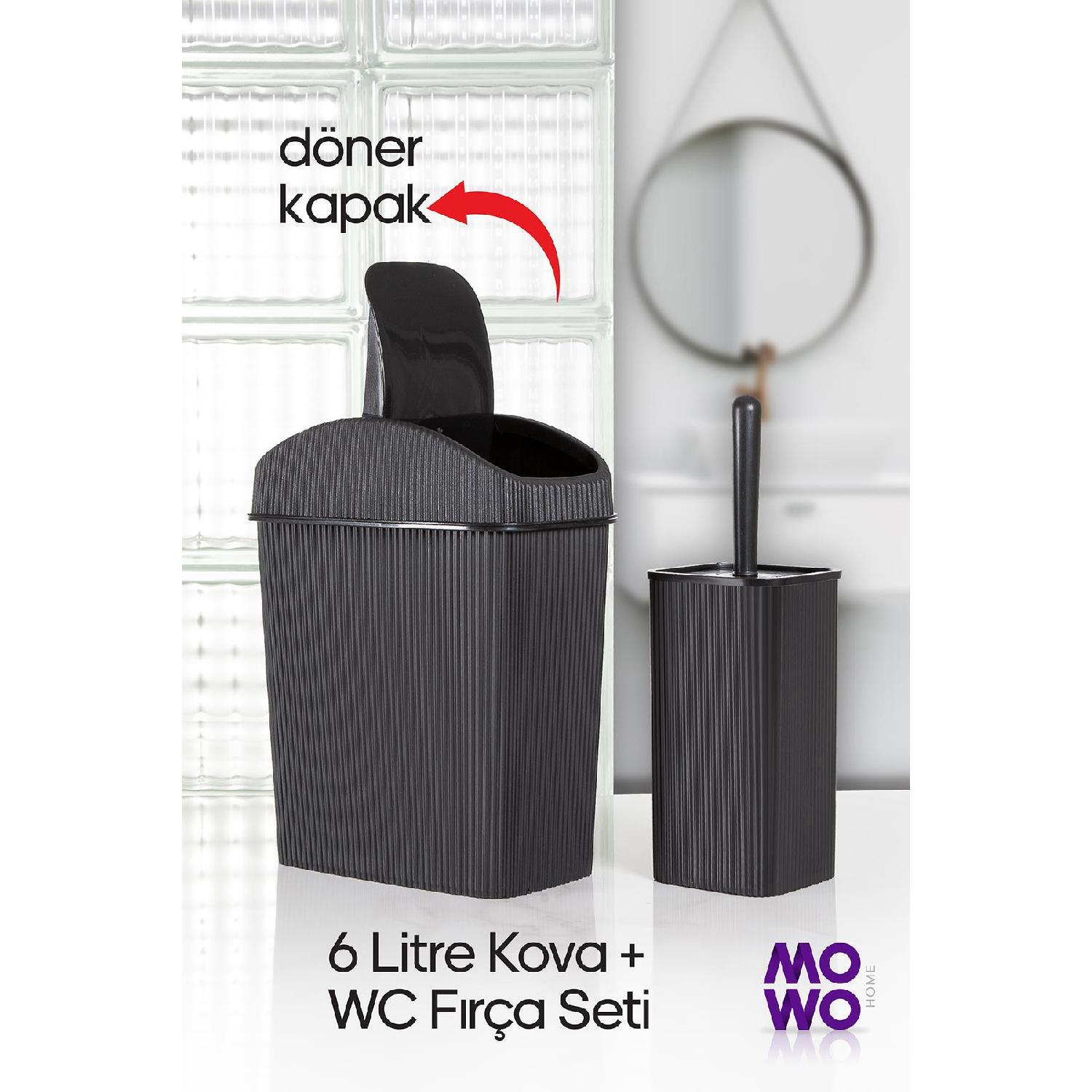 

Набор щеток для туалета Stilo Black Trash Can, ванная комната, туалет чёрный