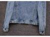 Plus Size Beaded Denim Jacket - Korean Style, Spring/Autumn Fashion for Women