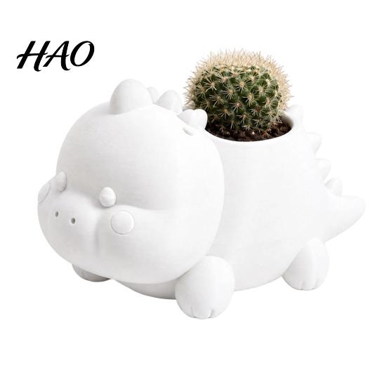 Cute Desktop Decoration 3D Printed Dinosaur Shaped Succulents Pot, Planter for Small Modern Desk Accessory Cactus Mini Plants, Decorative Flower