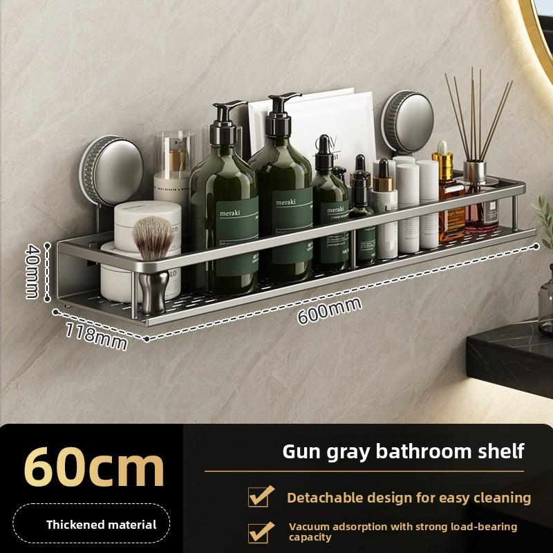 Suction Cup Storage Rack for Bathroom Washstand, Wall-Mounted, No-Drill, Toilet and Washroom Organizer