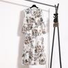 Printed Midi Waist Four Color Temperament Commuters Four Side Stretch Printed Unpadded Long Dress Dresses