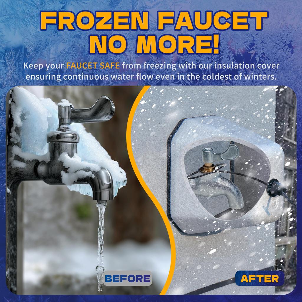 Outdoor Faucet Cover Foam Insulated Freeze Protection Tap Cover Winter Anti Freeze Waterproof Faucet Protector