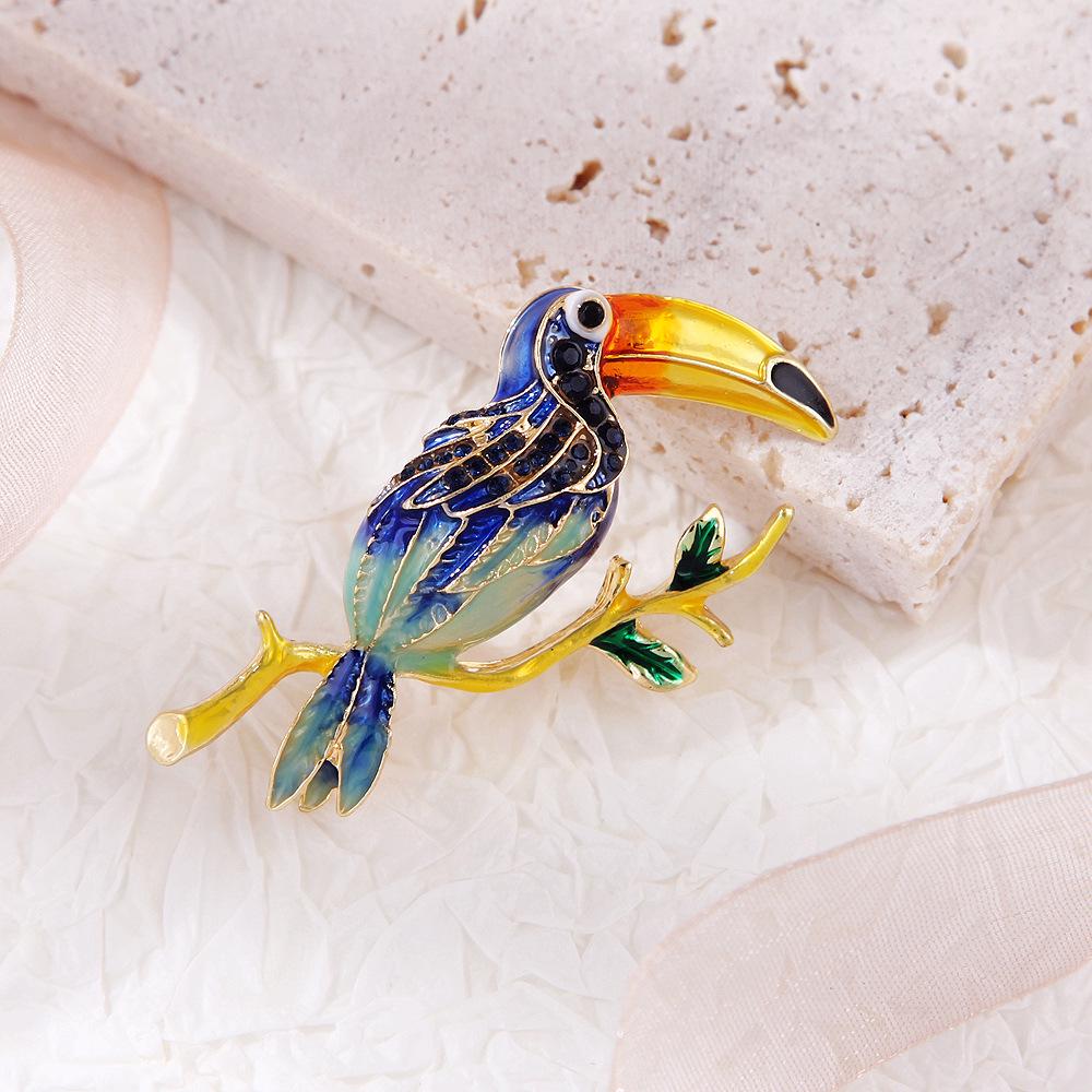Blue Hao Korean Style Simple Fashion Enamel Parrot Brooch