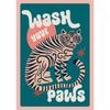 Tiger Wash Your Paws Crocodile Brush Your Teeth Bathroom Poster Fun Toilet Quote Canvas Printing Wall Art Funky Room Home Decor