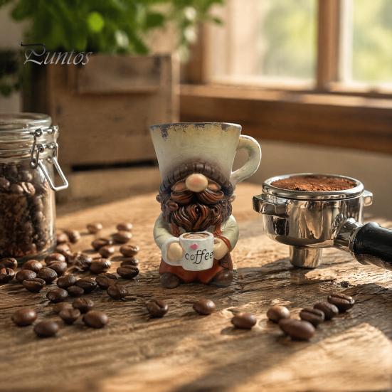 Hand Painted Gnome Set Coffee Ornaments, Cute Resin Figurines, Decorative Tabletop Kitchen Decor Centerpiece for Bar & Lovers Figurines
