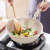 Bodenstarker Maifan-Stein Wok Antihaftbeschichtete Pfannen Bratpfanne mit Deckel Haushalts-Wok Kochgeschirr für Induktionsherd Küchenutensilien