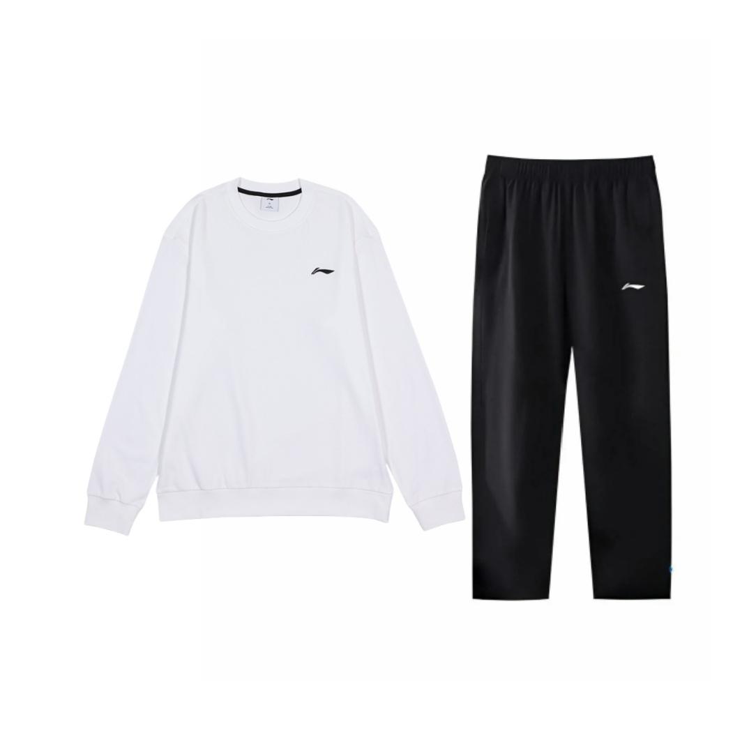 

Li-Ning Минималистичный Универсальный С Круглым Вырезом Удобный На Шнуровке Для Повседневной Носки Спортивный Костюм для Мужчин AWDTC73-2+AKLU949-1 XL
