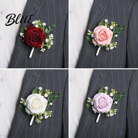 Durable Rose Wristlet Suit Corsage Wedding Band with Faux Pearl