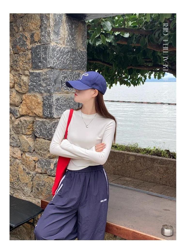 Women's Long Sleeve Slim Fit Red T-Shirt - Stylish Spring/Autumn Base Layer 2025