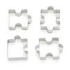 Puzzle 4Pcs Decorating Cookies Cutter Cake Mould Jigsaw Stainless Steel Tool