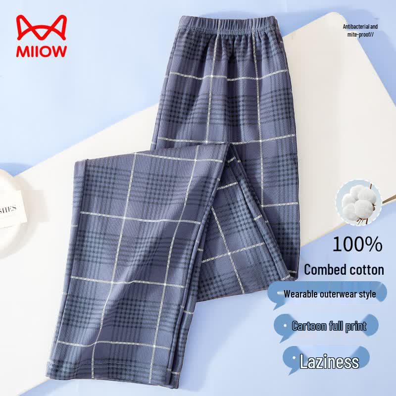 Мужские хлопковые клетчатые брюки для отдыха Mao Ren XL