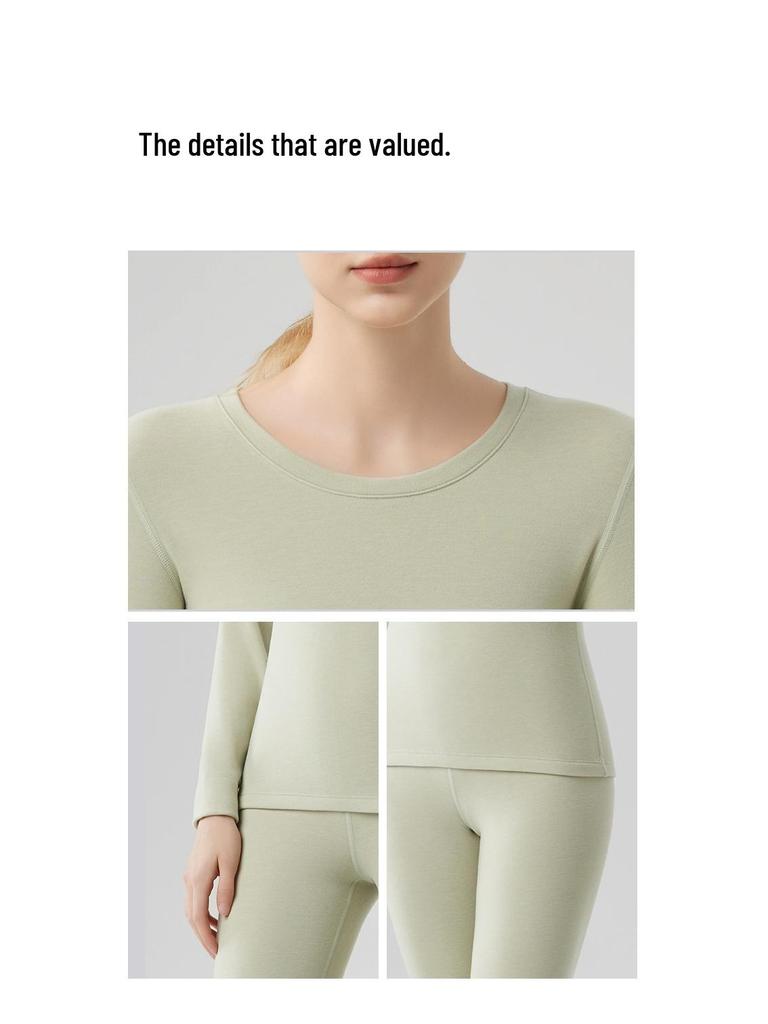 Women's Cashmere Fleece-Lined Heat-Generating Base Layer Leggings Set