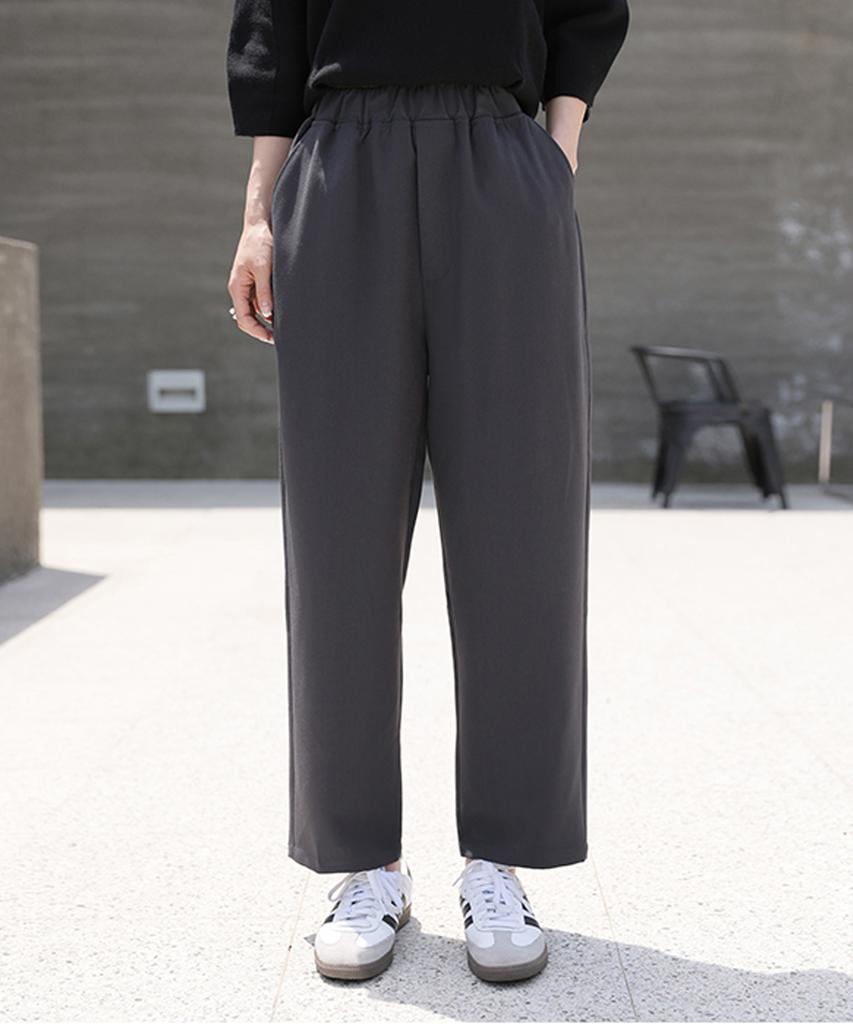 Ppaeppae Full Elastic Waist Relaxed Straight Slacks