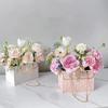 4Pcs Creative Flower Packaging Box Artificial Rose Flower Box Gift Wrapping Storage Paper Bag Wedding Birthday Party Decor Supplies