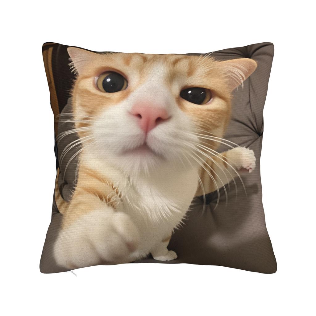 Katzen-Memes Lustiger Meme-Druck Kissenbezug Weicher Kissenbezug für Sofa Auto Heimdekoration Modischer Kissenbezug