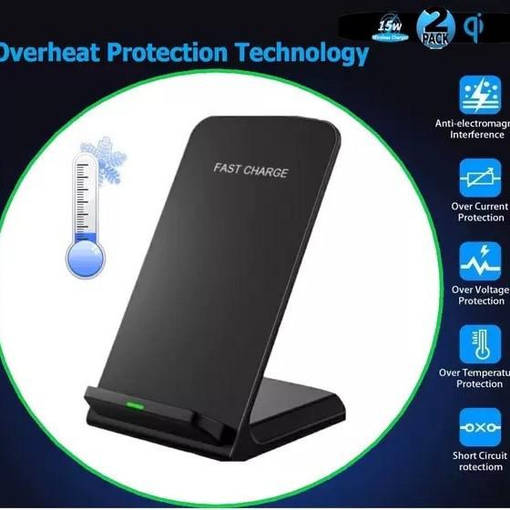 Dual Coil 15W Wireless Charging Stand for Mobile Phones