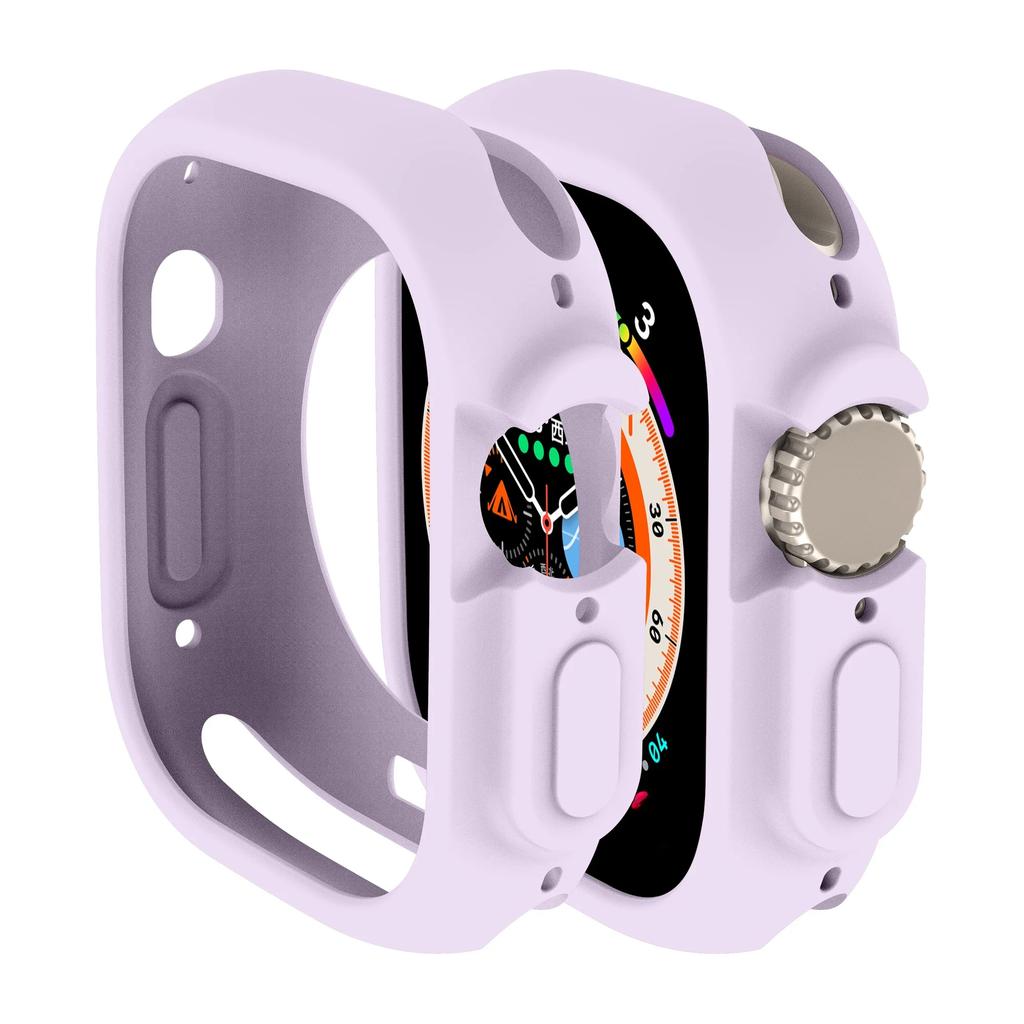Soft Silicone Case for Apple Watch9 8 Ultra 49MM 45mm Cover Protection For iWatch series 7 6 5 4 SE 40 44 41mm Bumper