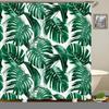 3D Printed Green Tropical Plants Shower Curtains Bathroom Waterproof Polyester Leaves Bath Curtain Shower Curtain Bath Screen