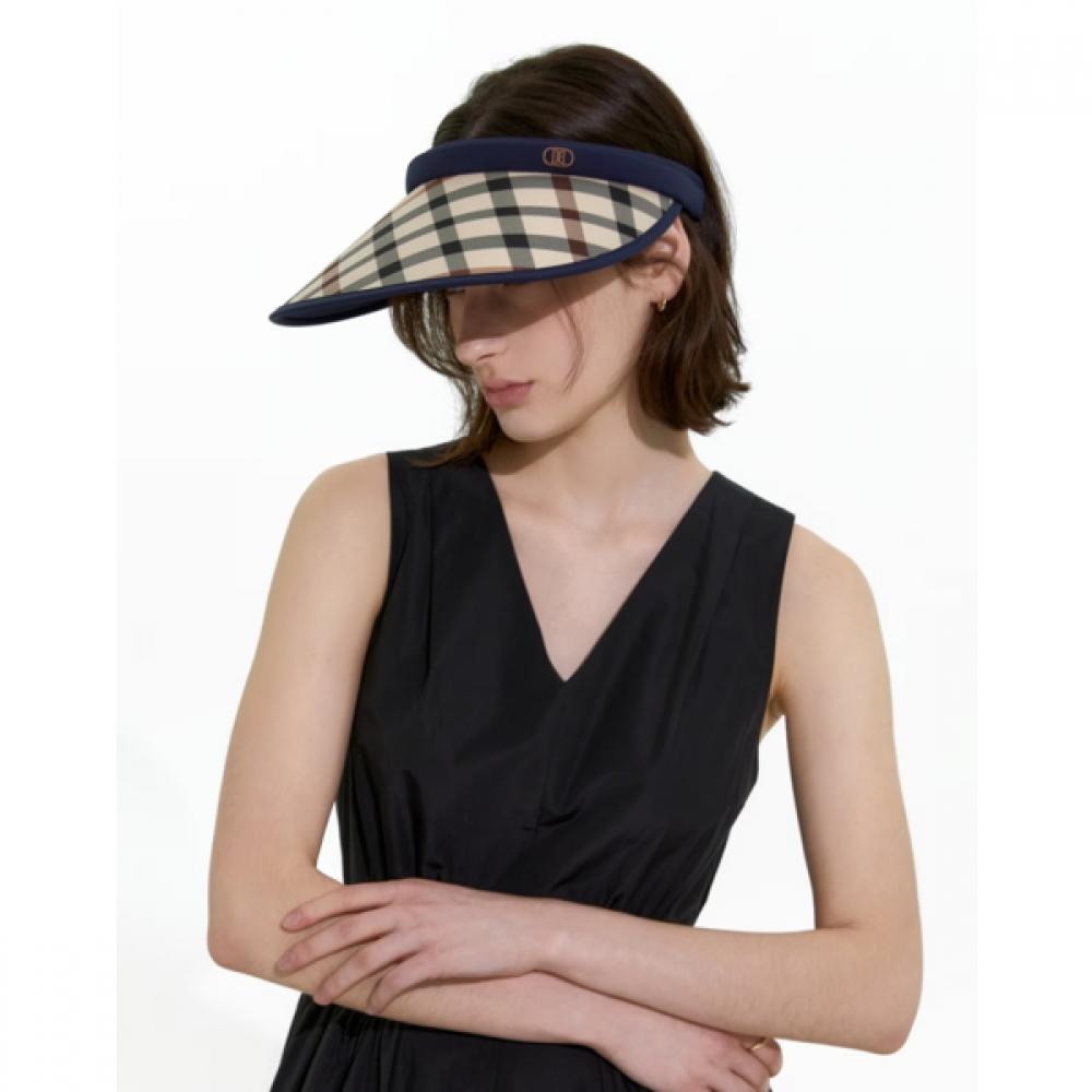 Daks Check Sunvisor Hat Navy Dche6f101n2