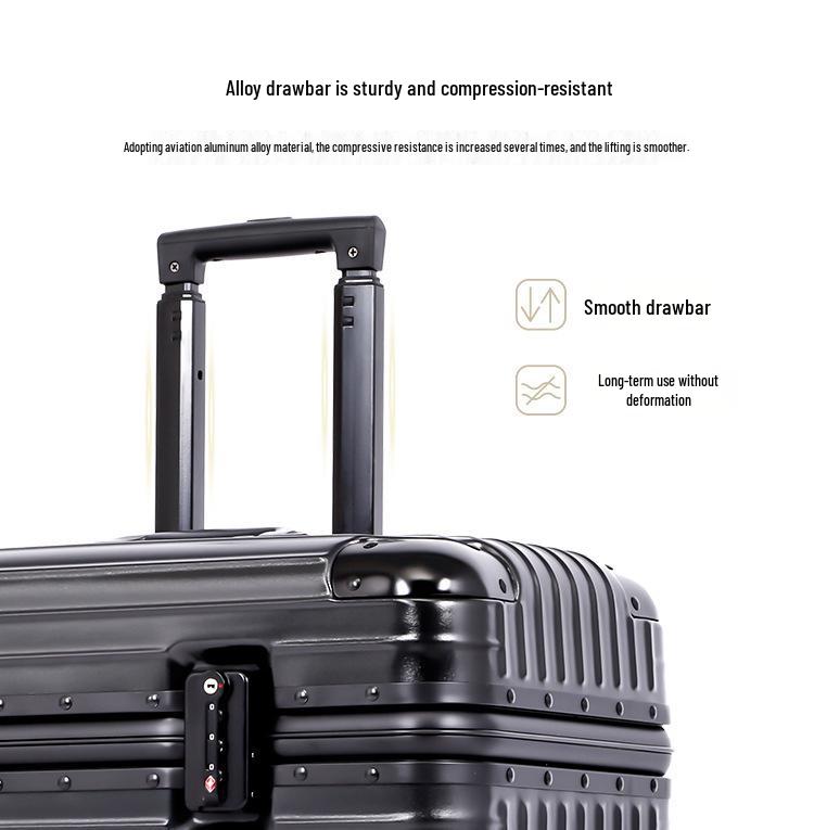 18-Inch Flip-Top Carry-On Suitcase with 20-Inch Aluminum Frame, Universal Wheels, and Small Lock for Men and Women