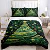3pc Christmas Tree Decorations Cover Set - 1 Quilt Cover + 2 Pillowcases, All Seasons Bedroom Setting, Perfect for Home054
