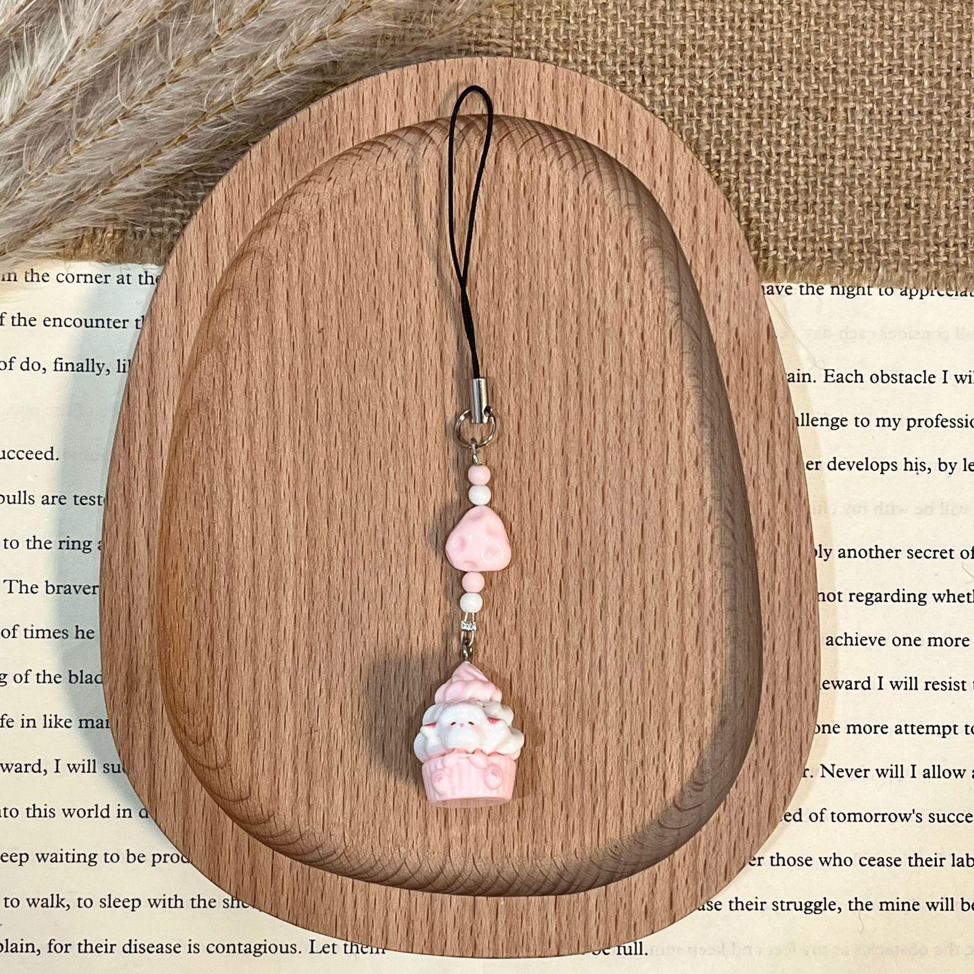 3D Ice Cream Cone Animal Toy & Keychain Decor розовый