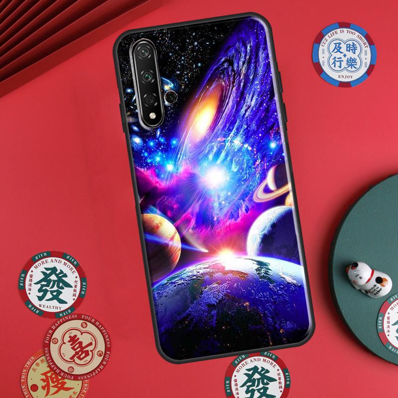 Space Solar System Planets Universe For Huawei P30 P20 P40 Lite P60 Pro Nova 5T 12s 12i 11i Y90 Y70 Y60 Y61 Y91 Y72 9 10 SE Case