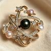 The Galaxy Brooch Has 4 Natural Freshwater Pearls with Color Differences, Designed with Planets and Stars As Design Elements.
