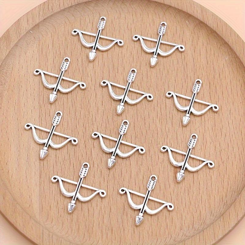 10Pcs Silver Plated Bow And Arrow Charms Pendants For Jewelry Making Diy Necklace Bracelet Earrings Key Chain Accessories