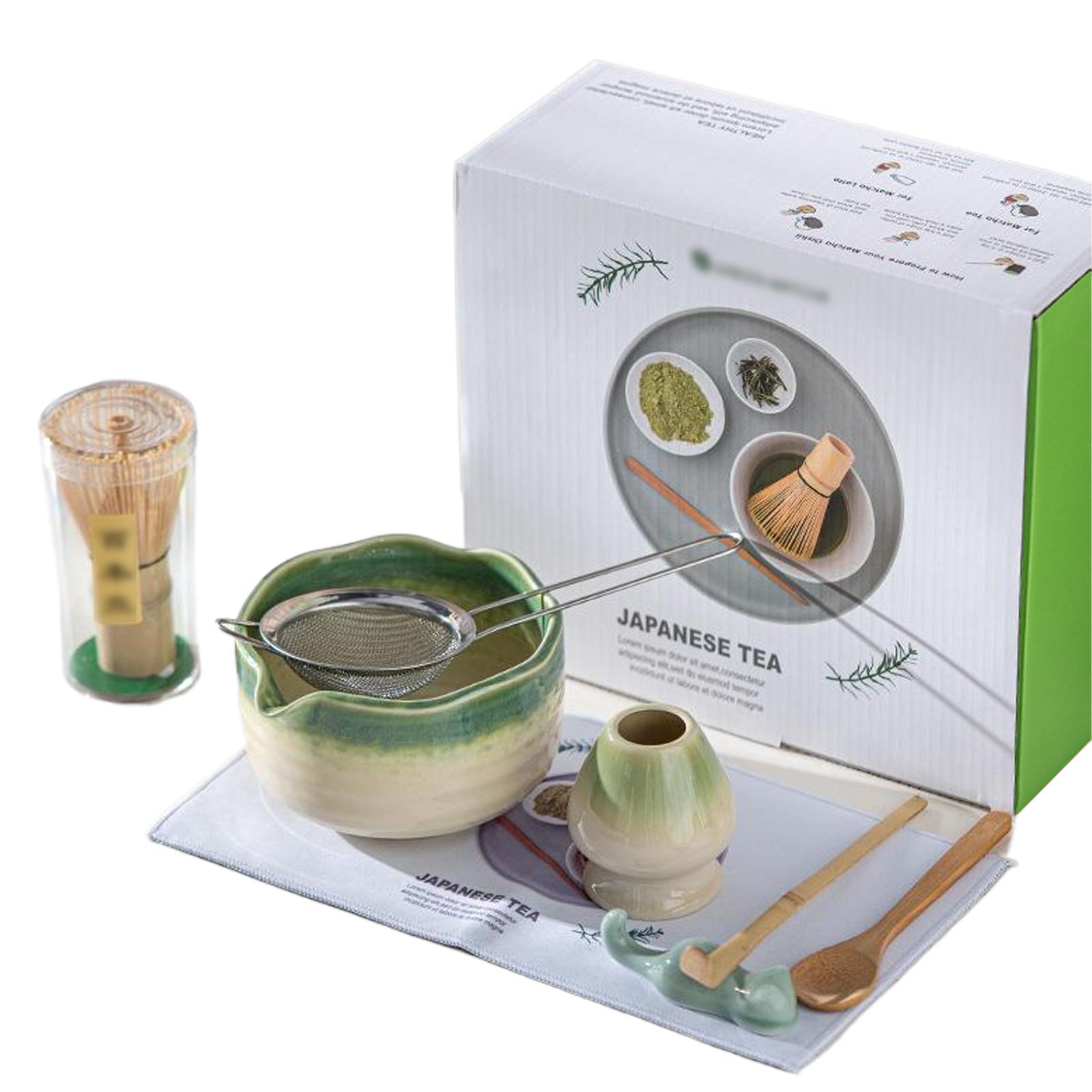 

Matcha Set Premium 8PCS Ceramic Bowl & Whisky Japanese Style Matcha Accessories Gift Box Matcha Ceremony Tools Kit for Tea Lover