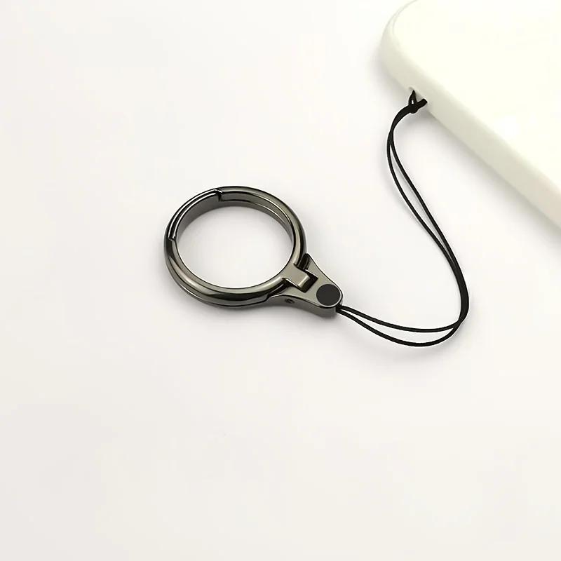 Mobile Phone Pendant Ring Stand Mobile Phone Holders With Hanging Rope чёрный