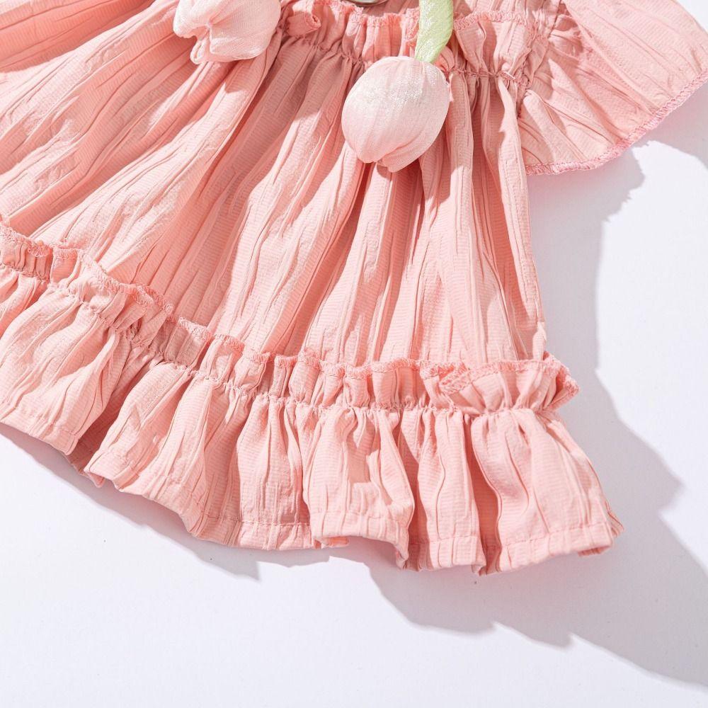 Reusable Dog Princess Dress Soft Bowknot Lace Puppy Clothes Cute Dog Tulip Pleated Dress  Summer