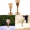 Metal Wedding Centerpiece Vase Elegant Planter Tall Trumpet Vase for Ceremony Dining Room Anniversary Party Table Decoration