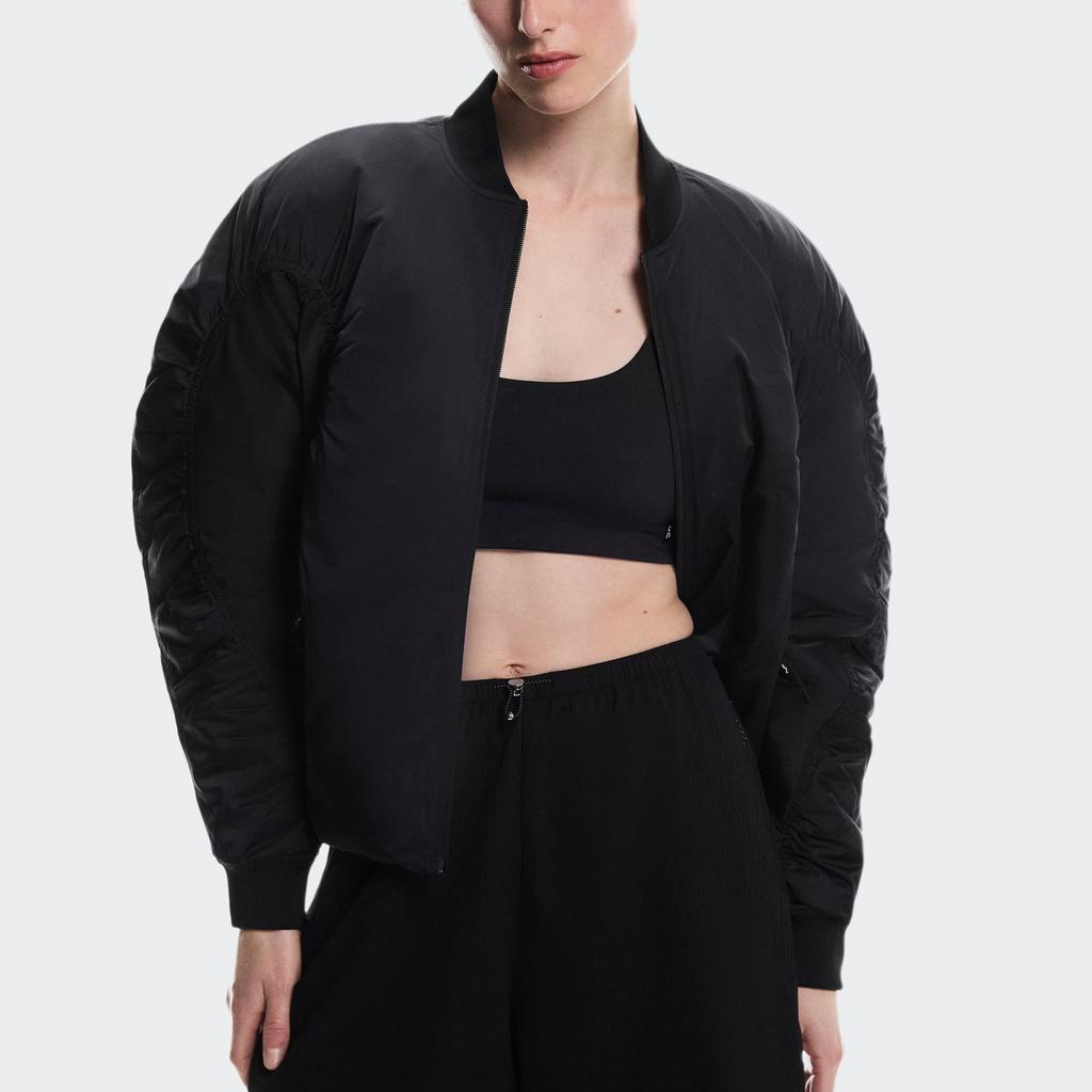 Однотонная куртка-бомбер на молнии, женская куртка 1WF31110553