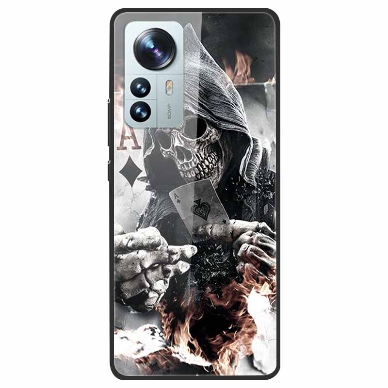 Tempered Glass Case For Xiaomi 12 Pro Cover Hard Shockproof Cases for Xiaomi Mi 12X 12 Lite Pro Funda 12Pro Coque Luxury Wolf