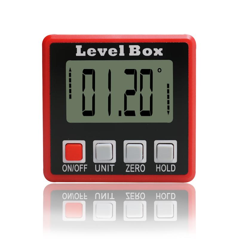 

3 in 1 360° Electronic Digital Level Box Conveyor, Magnetic Base Angle Finder, Bubble Backlight Angle Regulator, Measuring Tools червоний