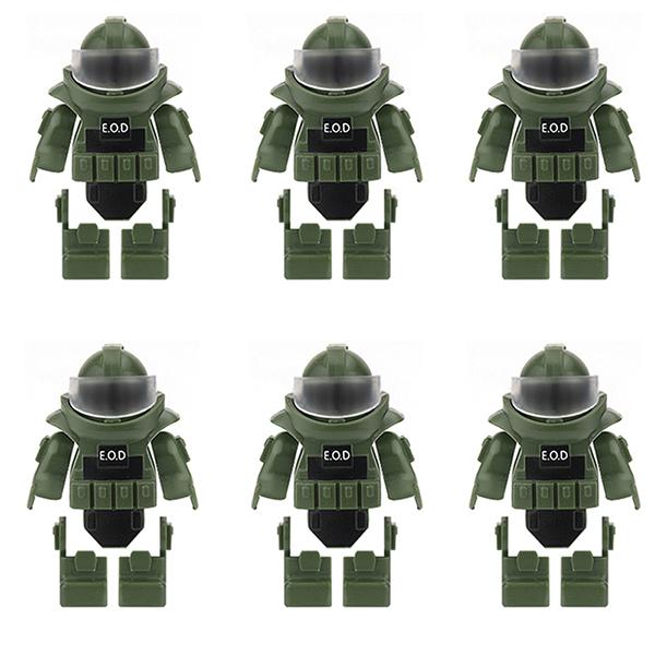 City Police Bomb Disposal Suit Special Forces Equipment Building Blocks Military Soldiers Figures Vest Hat Parts MOC Bricks Toys