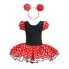 Dressy Daisy Minnie Mouse Halloween Costume for Girls, Kids, Polka Dot Skirt, Short Sleeves, Bow Tie, and Headband, Size 90, Ages 12-24 Months