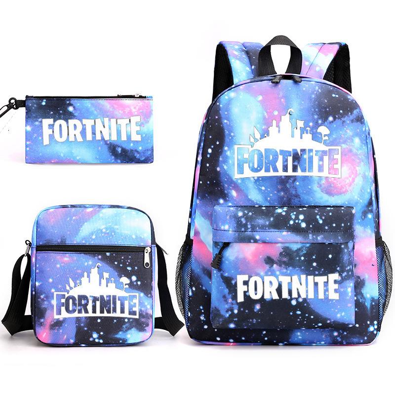 Peripheral Printed Schoolbag 3-Piece Pencil Case Shoulder Bag Backpack