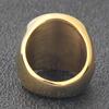 Men's 22MM Polished Titanium Steel Ring with Laser-Etched Seven-Pointed Star Rune