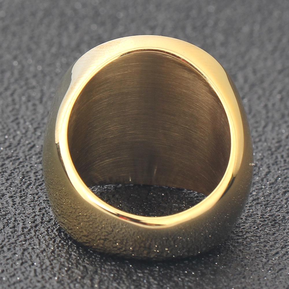 Men's 22MM Polished Titanium Steel Ring with Laser-Etched Seven-Pointed Star Rune