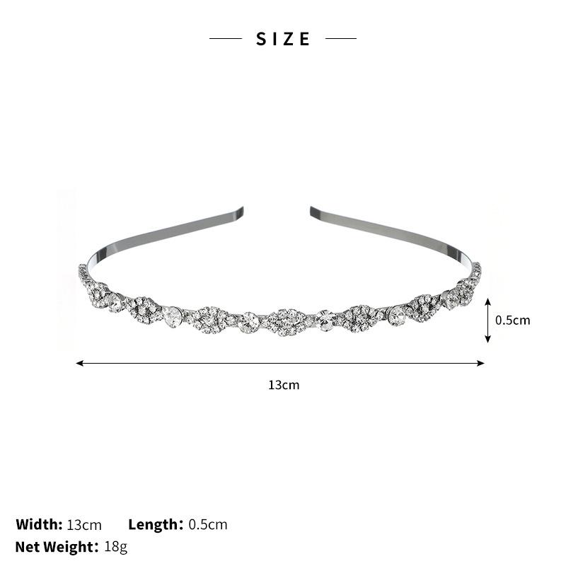 Luxury Lady Rhinestone Headband Simple Versatile Daily Photo Hair Accessory