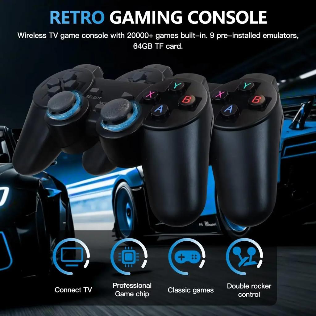 M8 Video Game Consoles 4K HD Output Retro Game Stick 20000+ Classic Games 23+ Emulators 2.4G Double Wireless Controller For Kids