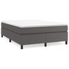 Box Spring Bed Frame Gray 140 x 190 cm Faux Leather