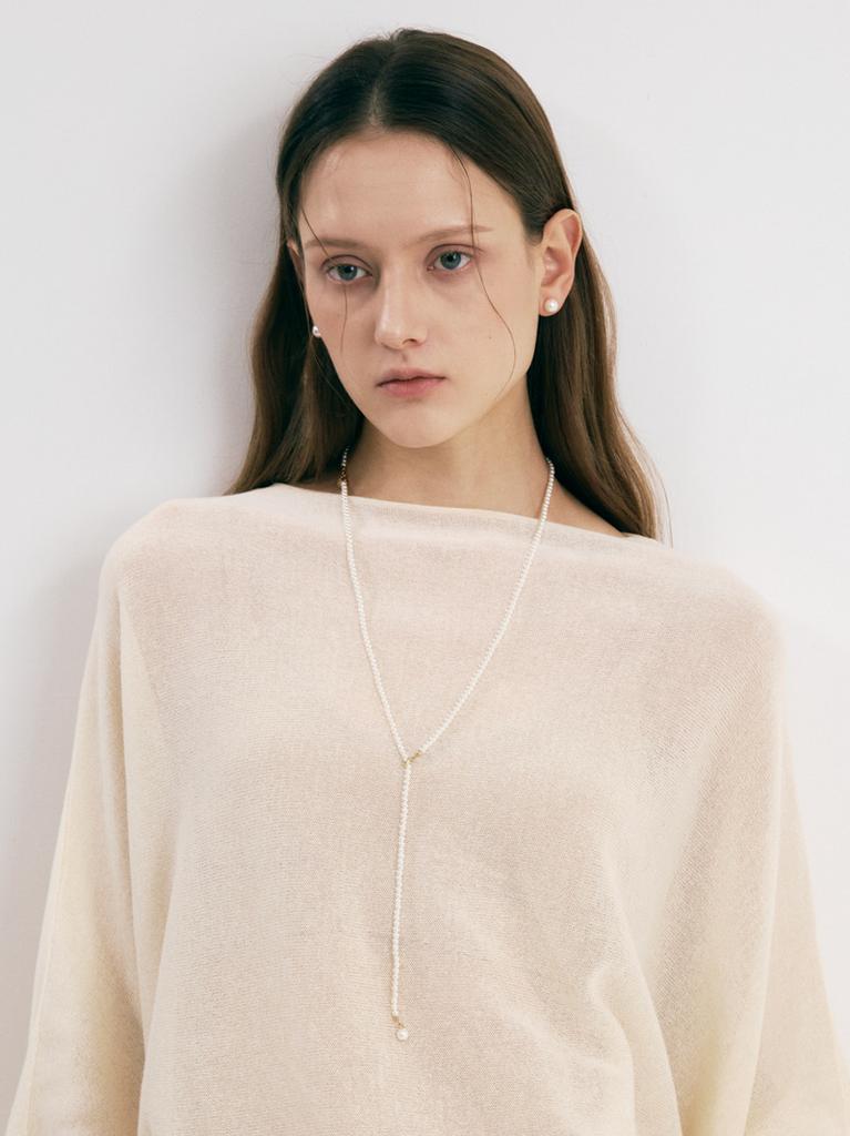 Sosoo Simple Point Pearl Long Necklace