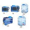 5/8/10/12/15L Clear Plastic Water Container Tanks with Tap Outdoor Water Bucket Camping Water Carrier Portable Bucket