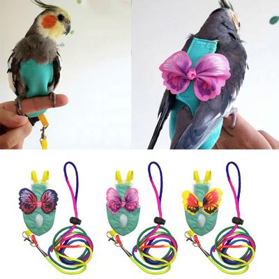 Bird Harness and Cloth Colorful Flying Rope Outdoor Training Toy for Cockatooes Outside Walk Go Out Supplies