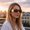 European And American Fashion New Y2K Spice Girl Personalized Street Shot Sunglasses Versatile One-Piece Punk Hip-Hop Sunglasses Trendy Glasses