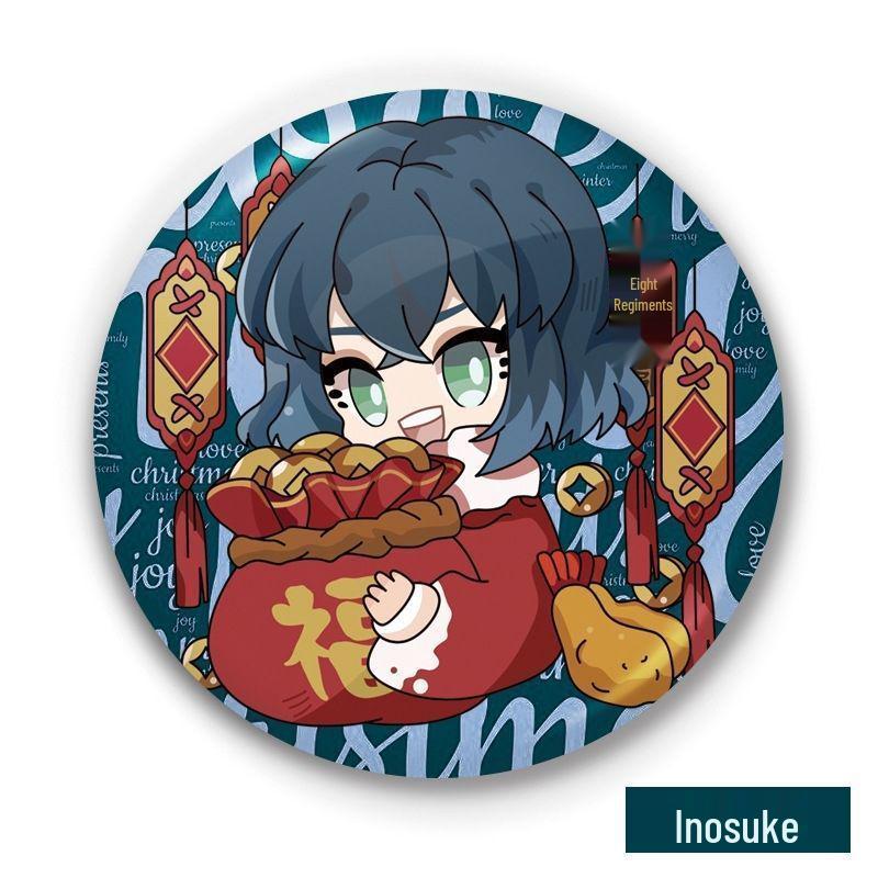 Demon Slayer Badges: Giyu Tomioka, Kyojuro Rengoku, Inosuke, Muichiro, Shinobu Kocho Anime Merchandise