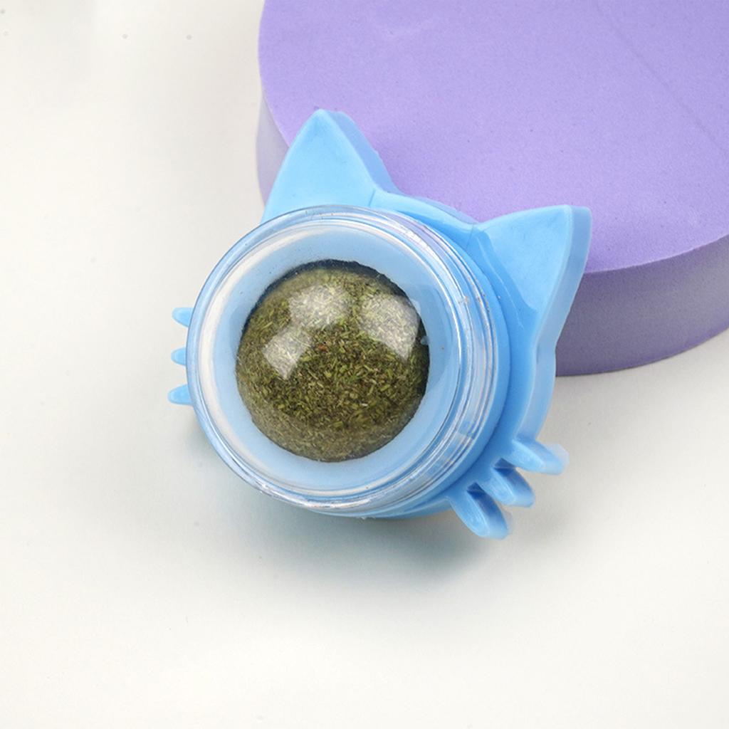 Pet Catnip Ball Toy Natural Mint Promotes Digestion Cat Grass Wall Sticker Ball Can Be Rotated Cat Lick Candy Snacks Kitten Toy